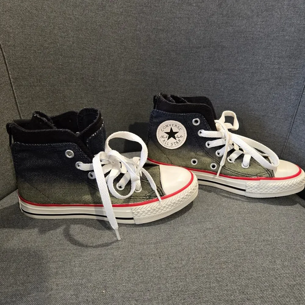 Converse Junior Chuck Taylor Zip Back Hi Top 6Y Sneakers sz 12